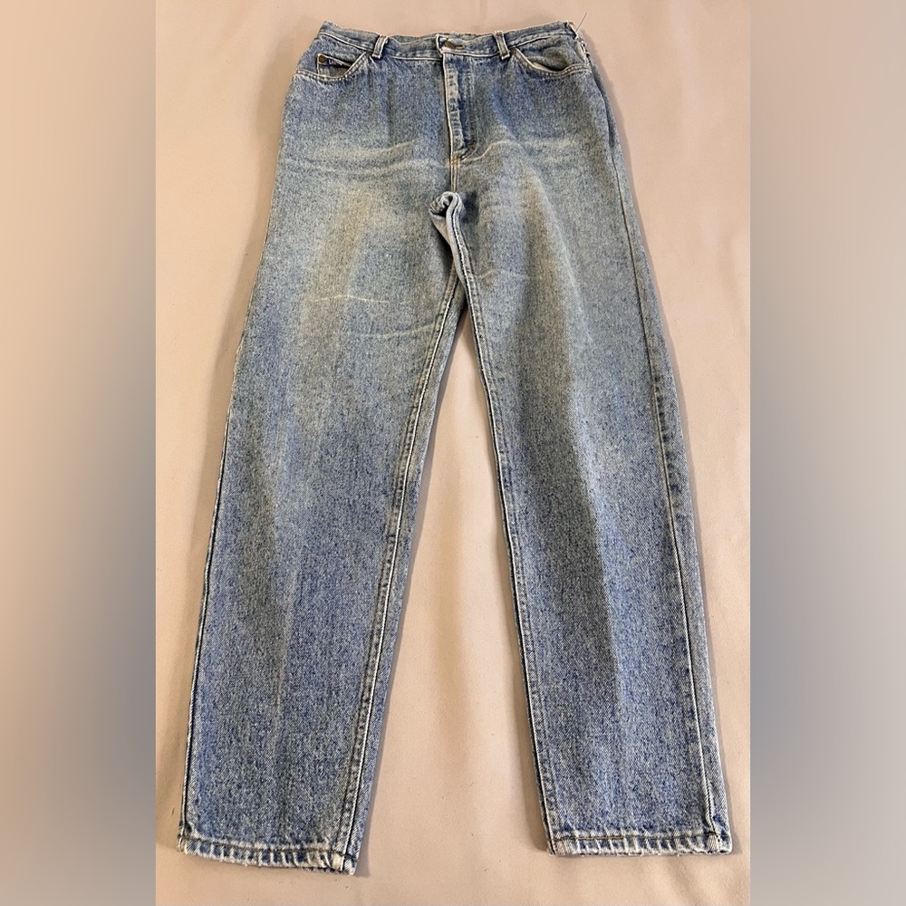 VTG Women's Lee Riders High Waisted Mom Jeans Size 16 Long USA Made Talon 1970’s